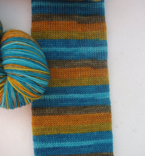 Honey Locust and Elm Leaves...Self-Striping Sock yarn
