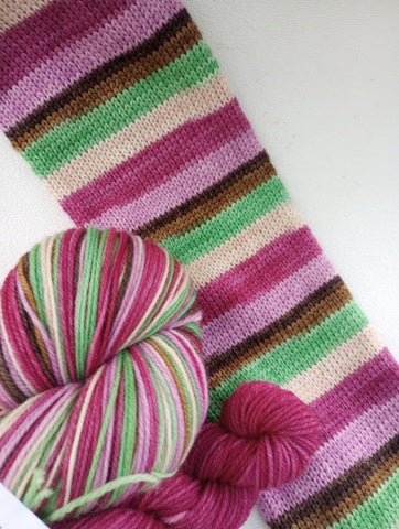 Baby Goats Asleep in the Clover - Self-Striping Sock yarn