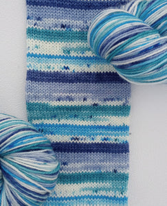 Accumulating Snow - Self Striping Sock Yarn