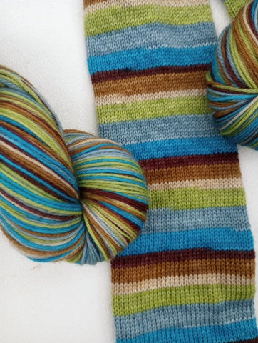 Looking for Fishies - Walk With Us!- Self Striping Sock Yarn