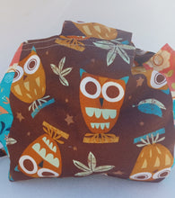Pensive Owls, square bottom project bag
