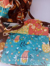 Pensive Owls, square bottom project bag