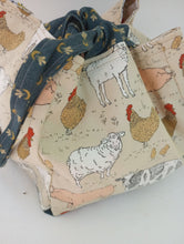 Farm Animals (full panels) square bottom project bag