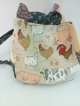 Farm Animals and Bees square bottom project bag