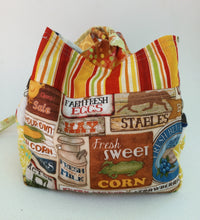Farm Signs square bottom project bag